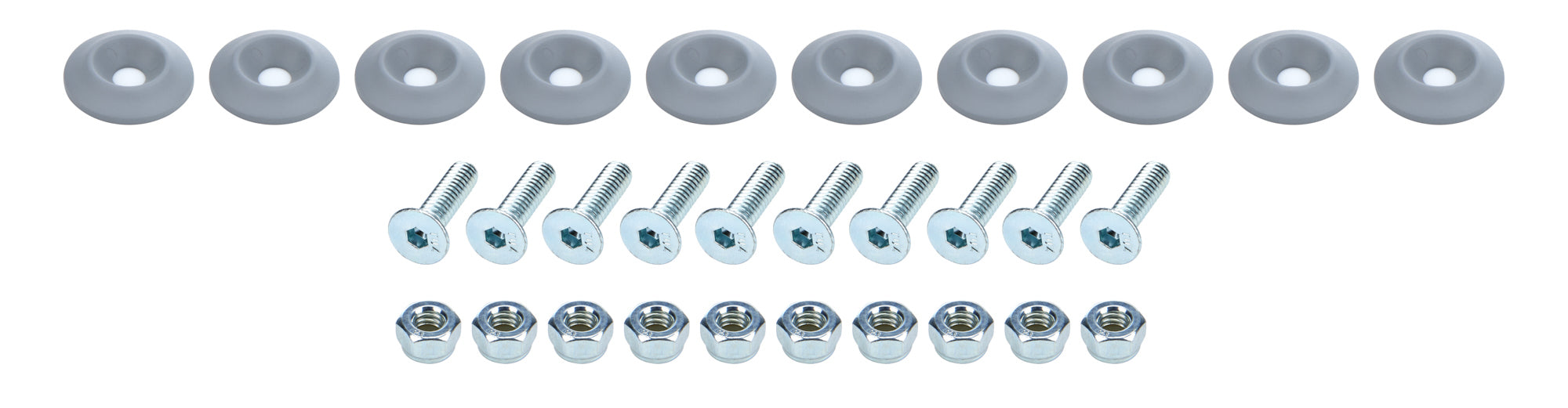 ALLSTAR PERFORMANCE 18685 Countersunk Bolt Kit Silver 10pk