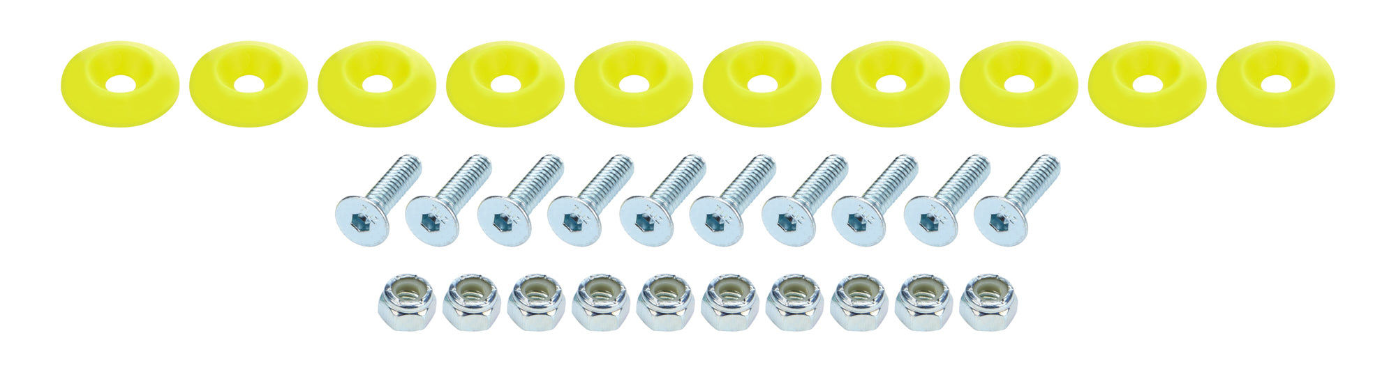 ALLSTAR PERFORMANCE 18688 Countersunk Bolt Kit Fluorescent Yellow 10pk