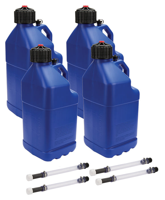 ALLSTAR PERFORMANCE 40122-4 Utility Jug 5 Gal w/ Filler Hose Blue 4pk