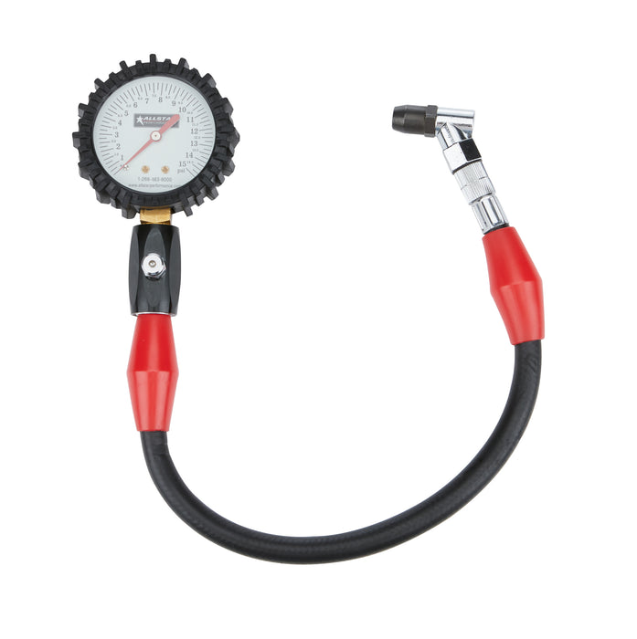 ALLSTAR PERFORMANCE 44056 Tire Pressure Gauge 0-15 PSI 2-1/4in Glow