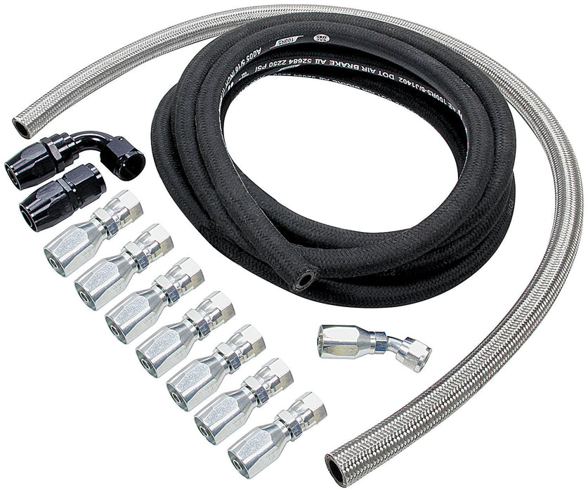 ALLSTAR PERFORMANCE 48200 Power Steering Hose Kit Rack Front