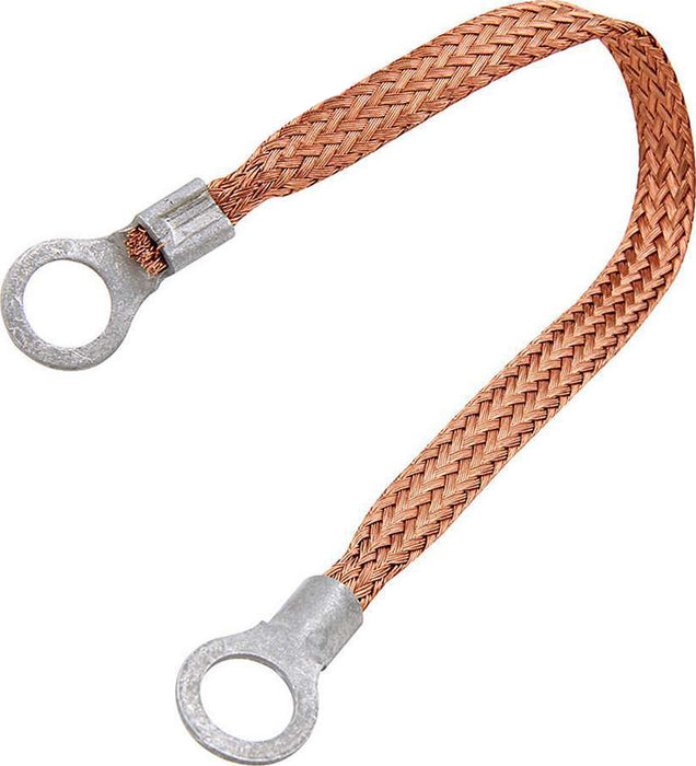 ALLSTAR PERFORMANCE 76330-6 Copper Ground Strap 6in w/ 3/8in Ring Terminals