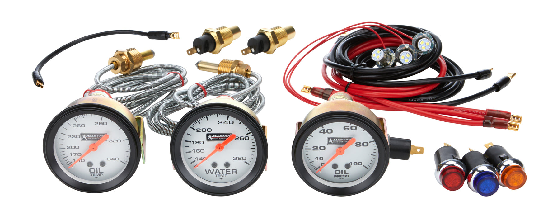ALLSTAR PERFORMANCE 80081 3 Gauge Kit OP/WT/OT
