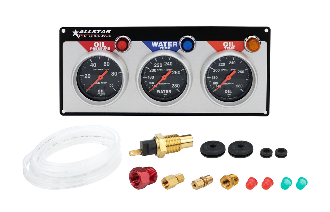 ALLSTAR PERFORMANCE 80112 3 Gauge Panel A/M OP/WT/OT Sport-Comp
