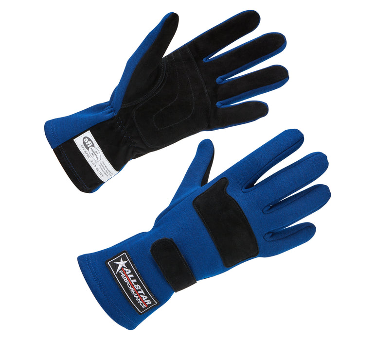 ALLSTAR PERFORMANCE 915024 Driving Gloves SFI 3.3/5 D/L Blue Large