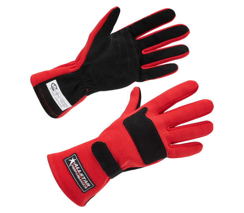 ALLSTAR PERFORMANCE 915071 Driving Gloves SFI 3.3/5 D/L Red Small