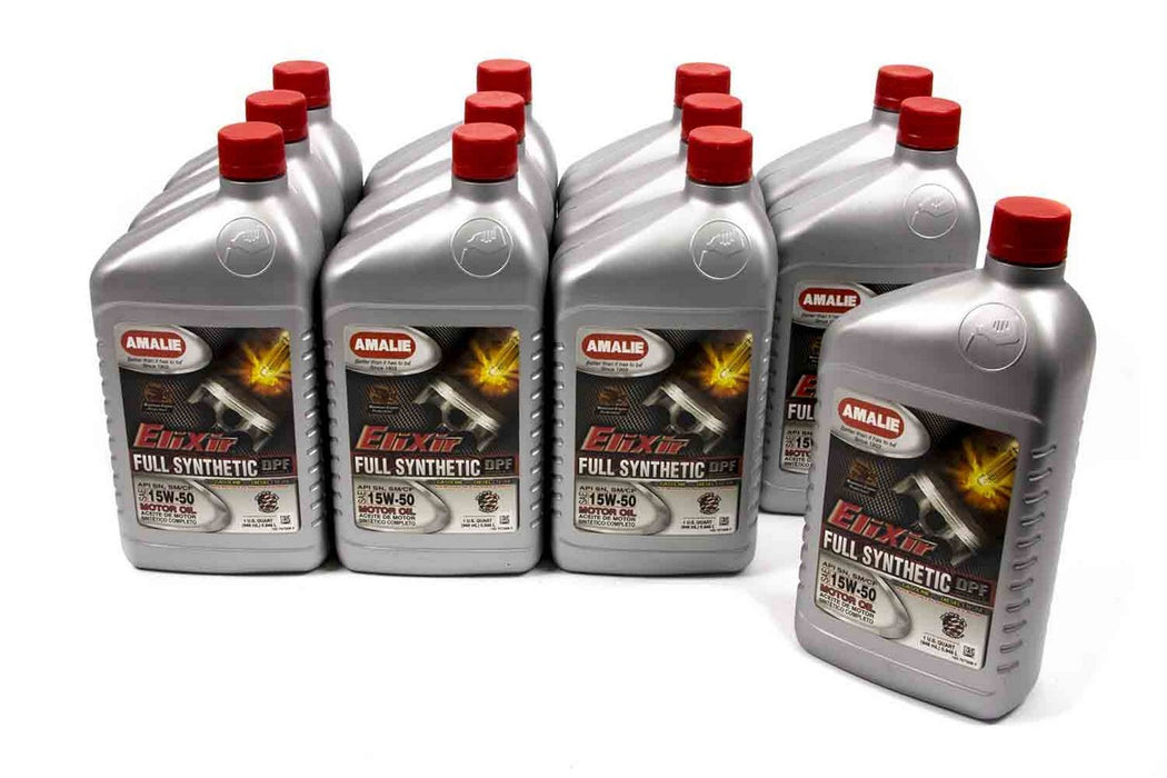 AMALIE 160-75736-56 Elixir Full Synthetic 15w50 Oil Case 12x1Qt