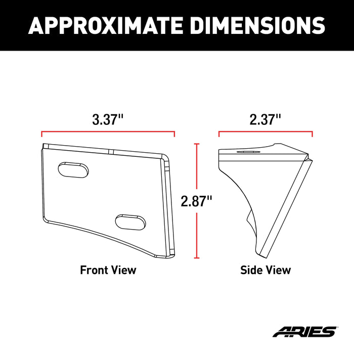 ARIES AR15800 Jeep Wrangler JK Windshield Light Brackets for Select Jeep Wrangler
