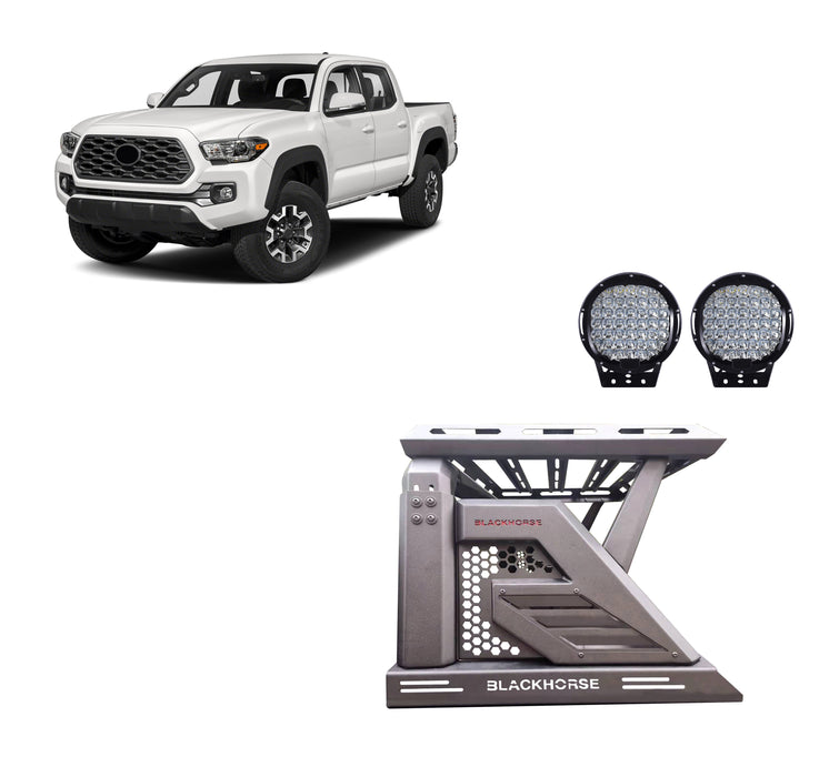 Black Horse Off Road AR2-03BA3-PL69B Armour II Roll Bar W/Basket Kit - Truck Part Superstore