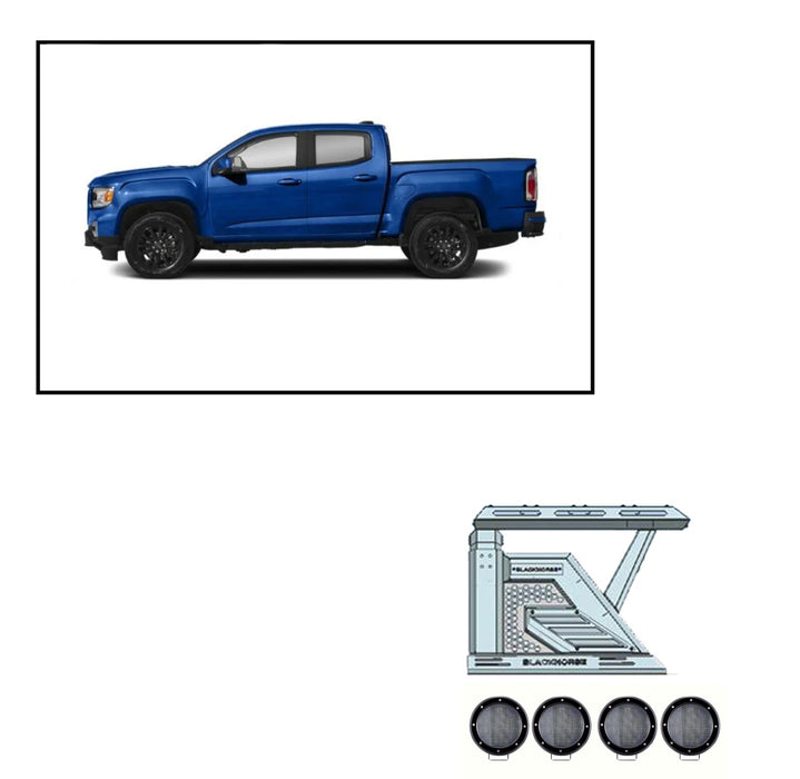 Black Horse Off Road AR2-04BA3-PLFB Armour II Roll Bar W/Basket Kit - Truck Part Superstore