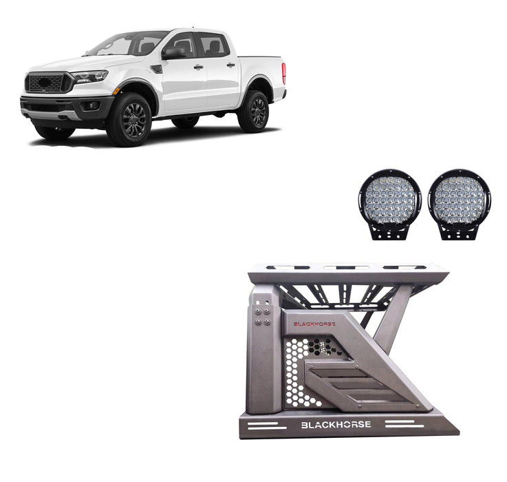 Black Horse Off Road AR2-07BA3-PL69B Armour II Roll Bar W/Basket Kit - Truck Part Superstore