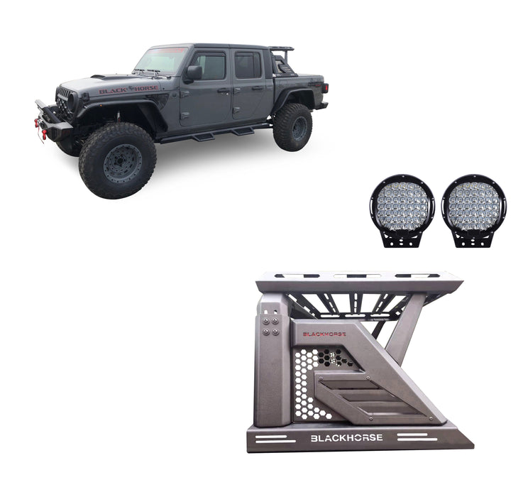 Black Horse Off Road AR2-09BA3-PL69B Armour II Roll Bar W/Basket Kit - Truck Part Superstore