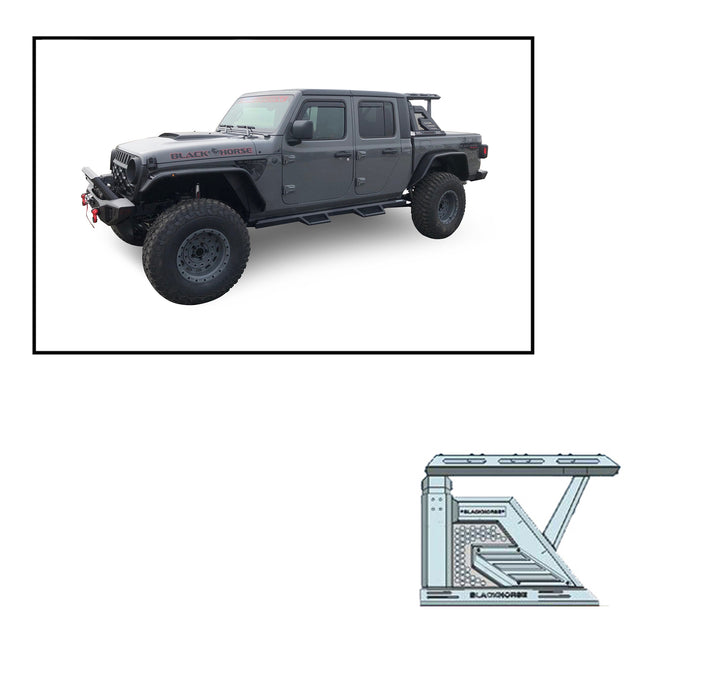 Black Horse Off Road AR2-09BA3 Armour II Roll Bar W/Basket - Truck Part Superstore