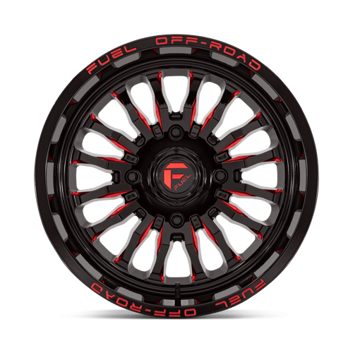 Fuel UTV D8221870A644 D822 18X7 4X137 G-BLK MILL-RED 13MM - Truck Part Superstore