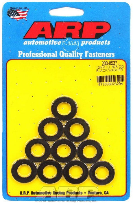 ARP 200-8537 Black Washers - 12mm ID x 7/8 OD (10)