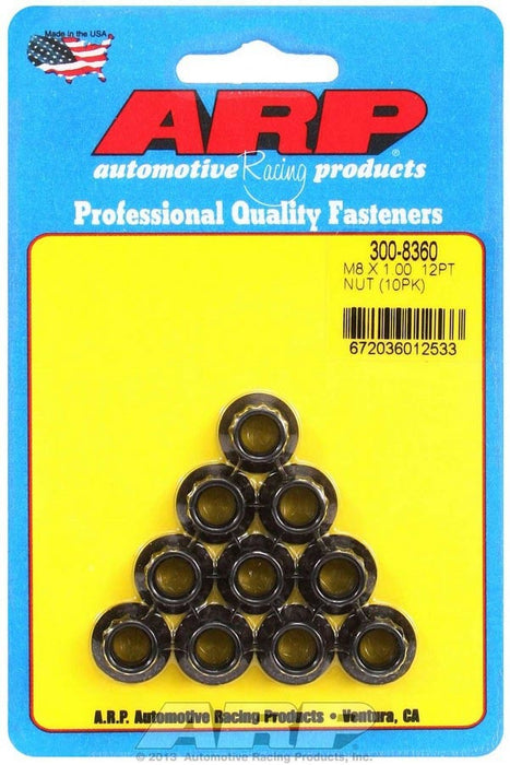 ARP 300-8360 8mm x 1.00 12pt. Nuts (10)
