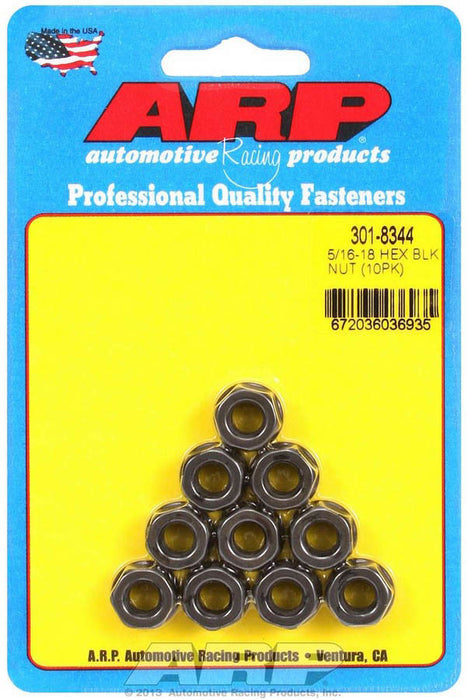 ARP 301-8344 Hex Nut Kit w/Flange 5/16-18 (10pk)