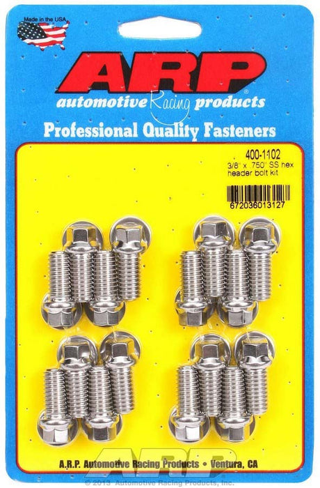 ARP 400-1102 S/S Header Bolt Kit - 3/8 x .750 UHL (16)