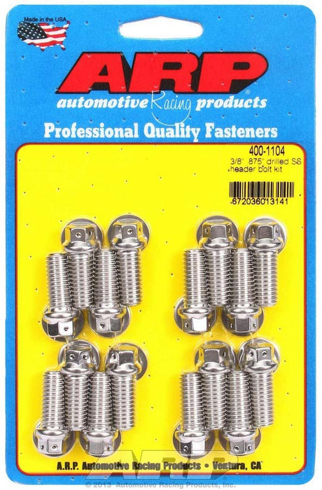 ARP 400-1104 S/S Header Bolt Kit - 3/8 x .875 UHL (16)