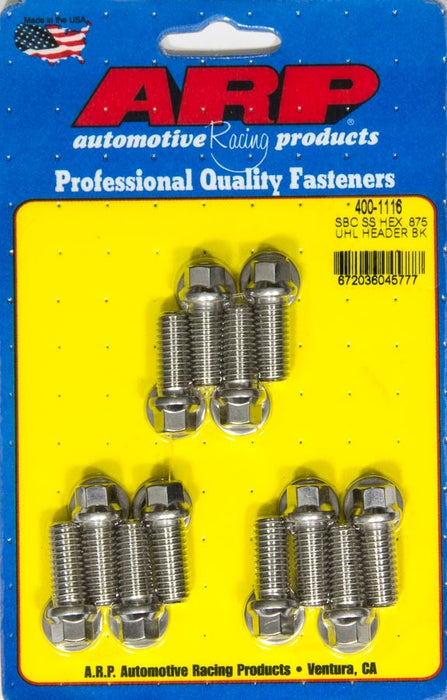 ARP 400-1116 Header Bolt Kit - 6pt. 3/8 x .875 UHL (12)