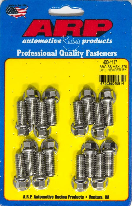 ARP 400-1117 Header Bolt Kit - 6pt. 3/8 x .875 UHL (16)