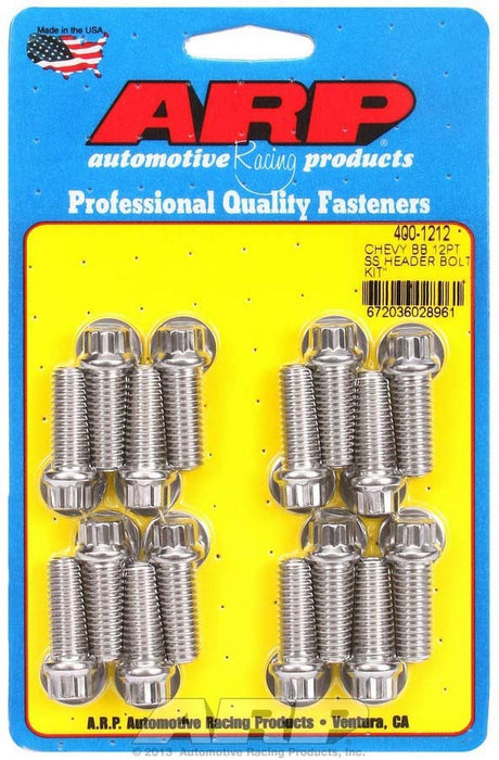 ARP 400-1212 S/S Header Bolt Kit - 3/8 x 1.00 UHL (16)