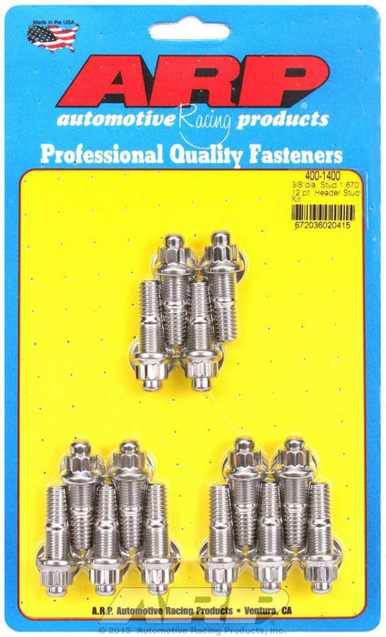 ARP 400-1400 S/S Header Stud Kit - 3/8 x .750 UHL (14)