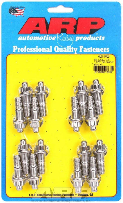 ARP 400-1403 S/S Header Stud Kit - 3/8in x 1.670in OAL (16)