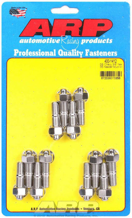 ARP 400-1412 S/S Header Stud Kit - 3/8 x 1.670 OAL (12)
