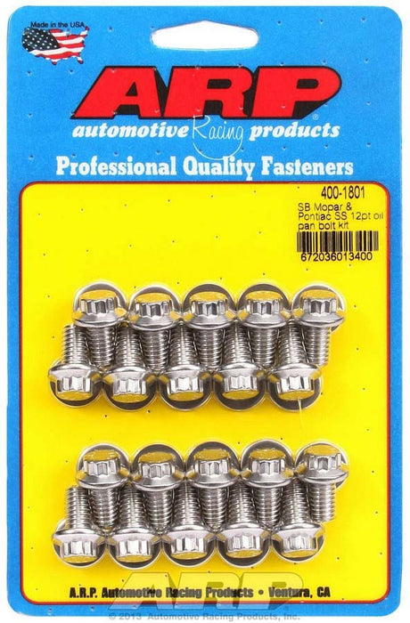 ARP 400-1801 S/S Oil Pan Bolt Kit