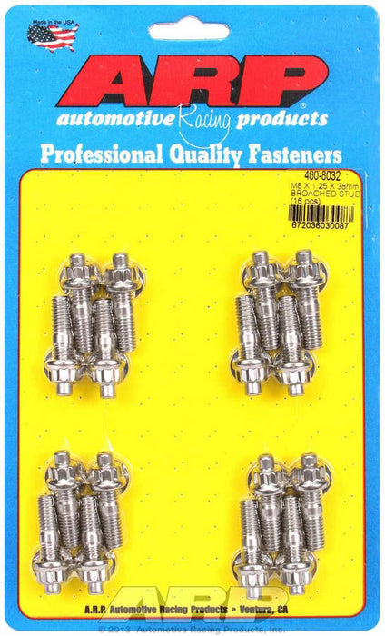 ARP 400-8032 S/S Stud & Nut Kit (16) 8mm x 1.25in x  38mm