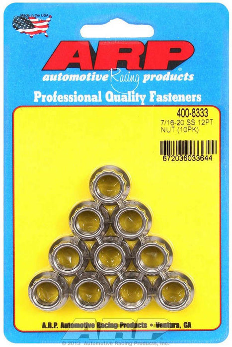 ARP 400-8333 S/S 12pt. Nuts - 7/16-20 (10)