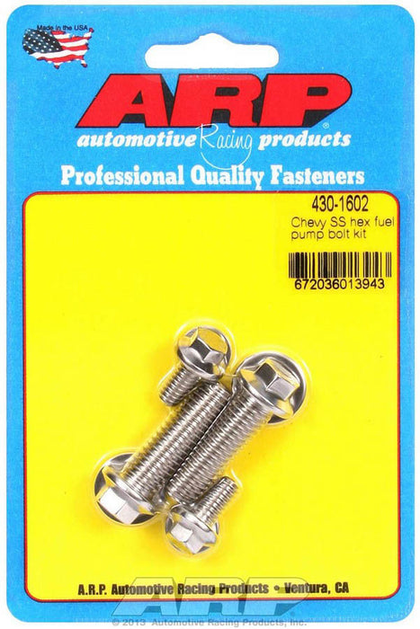 ARP 430-1602 S/S Chevy Fuel Pump Bolt Kit 6pt.
