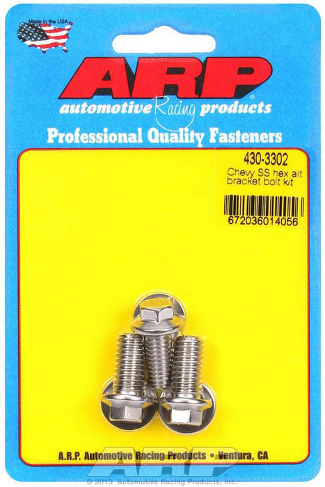 ARP 430-3302 S/S Chevy Alternator Bracket Bolt Kit 6pt.