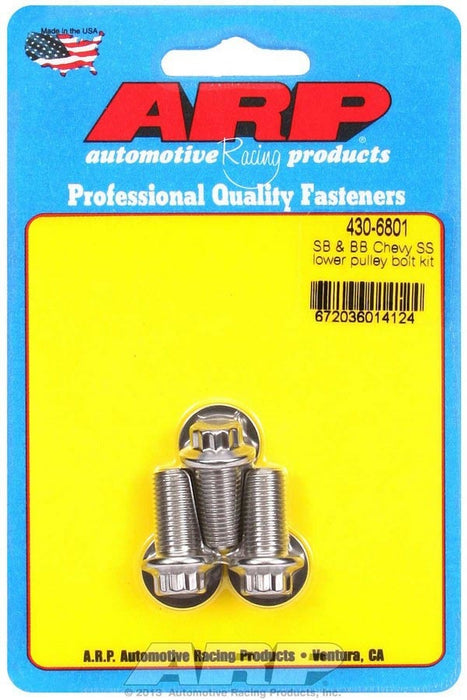 ARP 430-6801 Chevy S/S Lower Pulley Bolt Kit
