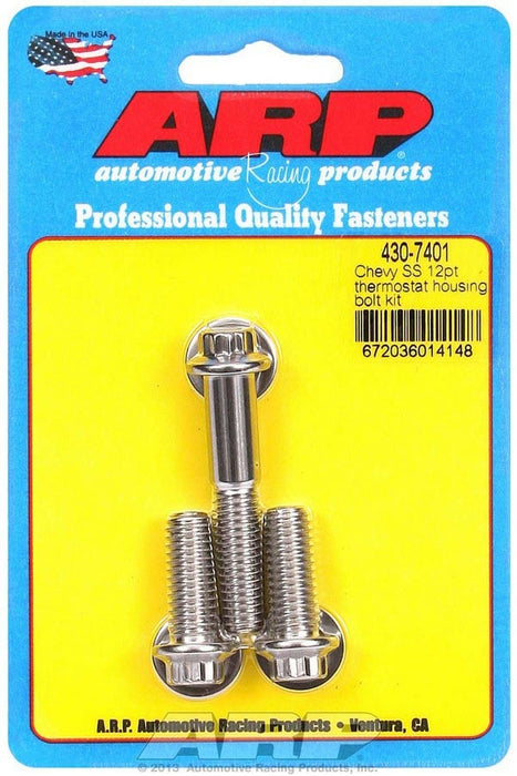 ARP 430-7401 Chevy S/S Thermostat Housing Bolt Kit 12pt.