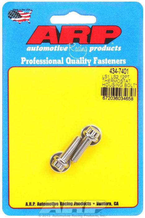 ARP 434-7401 S/S Thermostat Hsg. Bolt Kit - 12pt. LS1/LS2
