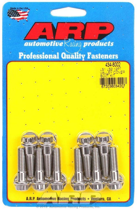 ARP 434-8002 S/S Valley Cover Bolt Kit - 12pt. LS1/LS2