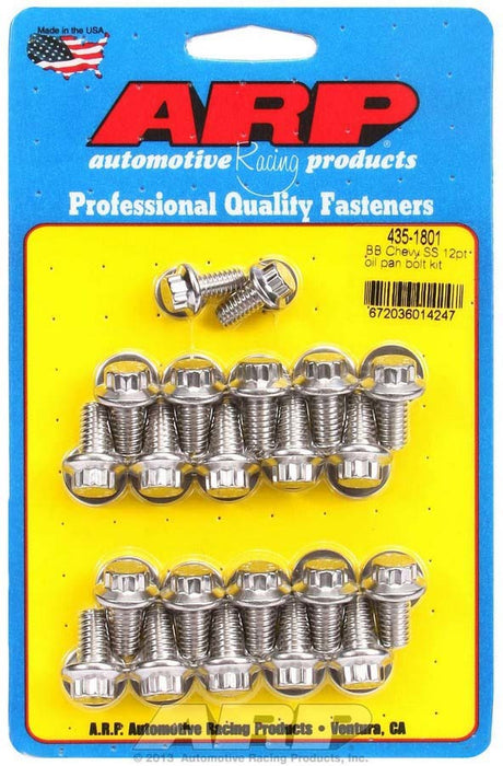 ARP 435-1801 BBC S/S Oil Pan Bolt Kit 12pt.