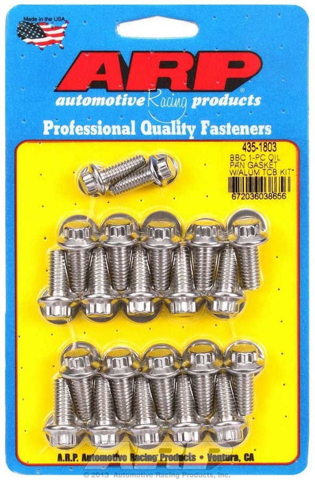 ARP 435-1803 BBC S/S Oil Pan Bolt Kit 12pt.