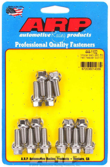 ARP 444-1102 S/S Header Bolt Kit - 5/16 x .750 UHL (14)