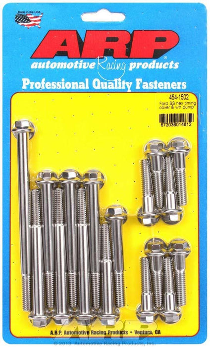 ARP 454-1502 SBF S/S T/C & W/P Bolt Kit 6pt.