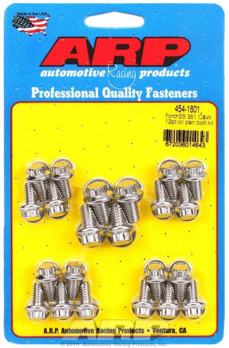 ARP 454-1801 Ford S/S Oil Pan Bolt Kit 12pt.
