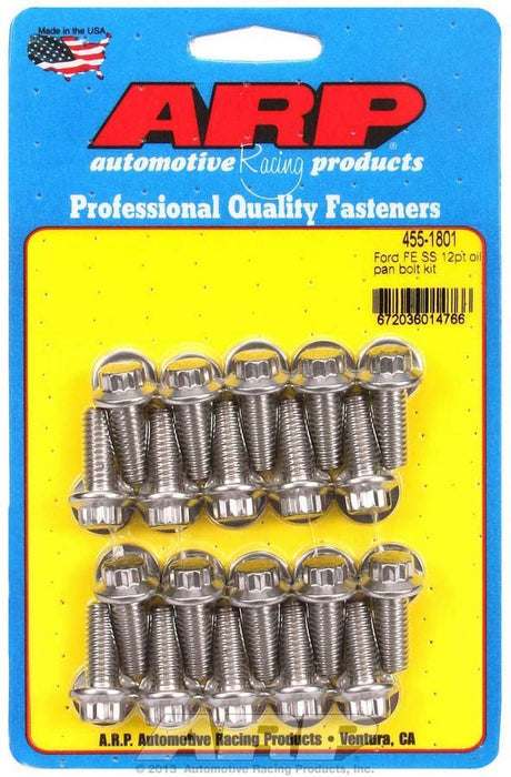 ARP 455-1801 BBF S/S Oil Pan Bolt Kit 12pt.