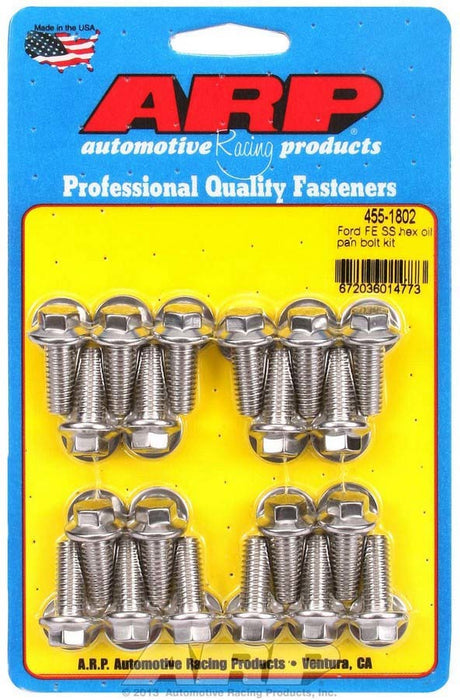 ARP 455-1802 BBF S/S Oil Pan Bolt Kit 6pt.