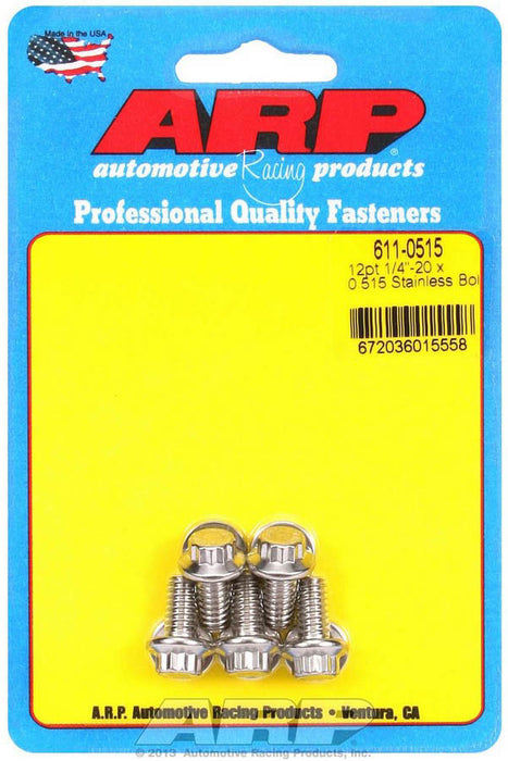 ARP 611-0515 S/S Bolt Kit - 12pt. (5) 1/4-20 x .515