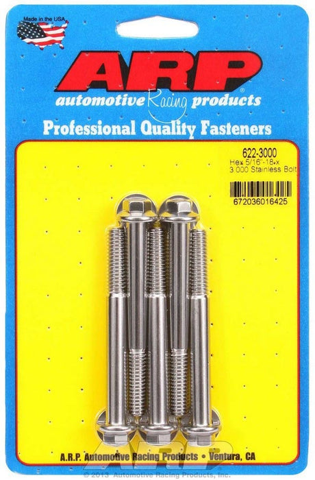 ARP 622-3000 S/S Bolt Kit - 6pt. (5) 5/16-18 x 3.000