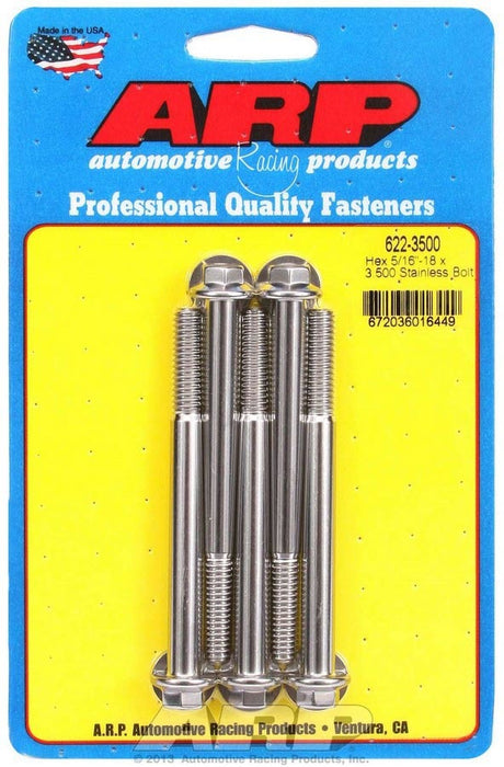ARP 622-3500 S/S Bolt Kit - 6pt. (5) 5/16-18 x 3.500