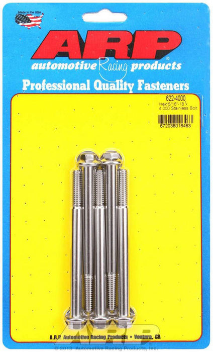 ARP 622-4000 S/S Bolt Kit - 6pt. (5) 5/16-18 x 4.000