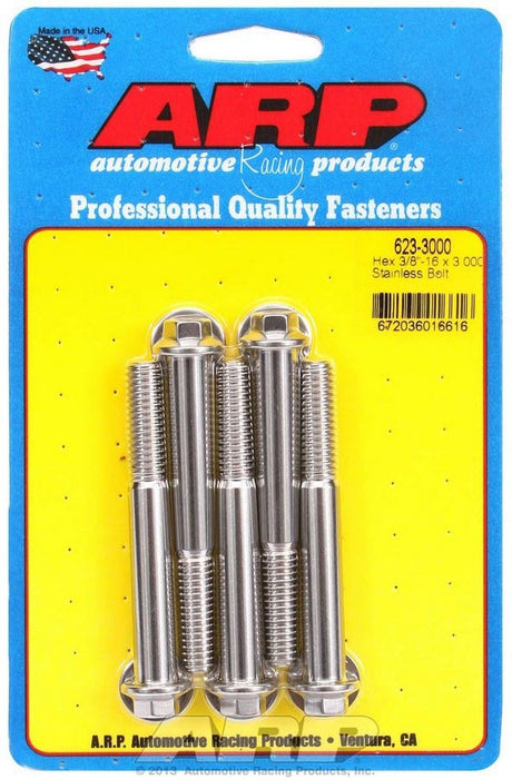 ARP 623-3000 S/S Bolt Kit - 6pt. (5) 3/8-16 x 3.000